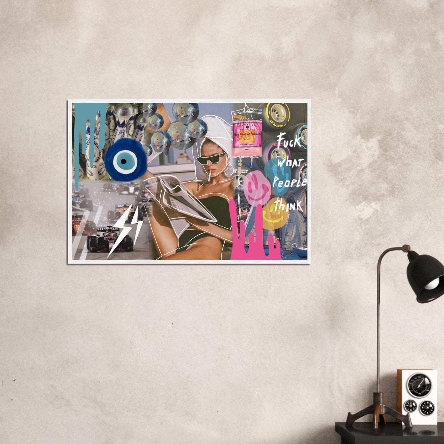 Running Off Rose Framed